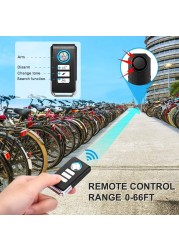 Awapow Anti-theft Bicycle Alarm 113dB Vibration Remote Control Waterproof Alarm With Fixed Clip Motorcycle Safety System