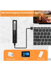 New USB Wireless Meat Thermometer for Oven BBQ Grill Steak Bluetooth Connect Digital Kitchen Smart Barbecue Accessories Gift