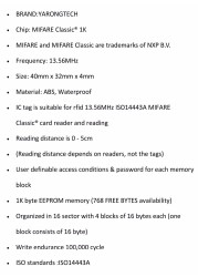 10 قطعة للماء ABS 13.56MHz ISO14443A 1k nfc rfid رمز ، rfid الموجودة في قاعدة المفتاح ، rfid علامة