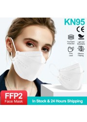 Korean Adult White Fish Mask KN95 Mascarillas 4 Layers FFP2 Mascarilla FPP2 homology ada Face Protector ffp2fan CE Masque FFPP2