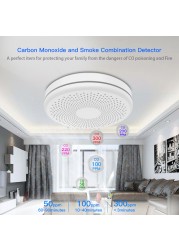 WIFI 2 in 1 Smoke Carbon Monoxide Combo Detector CO Gas Smoke Alarm Sensor 85DB Sound Alarm Tuya Smart Security Alarm System