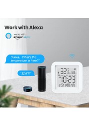 Tuya 2022 WIFI Temperature Humidity Sensor for Smart Home Automation Remote Control Support Alexa Google Home