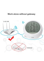 2022 Tuya Smart Wi-Fi Temperature Humidity Sensor Indoor Thermometer With LCD Display Smartlife Alexa Google