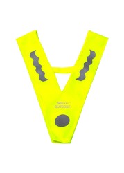 V-shaped Free Size Polyester Running Cycling High Visibility Traffic Safety Children Fluorescent Yellow Reflective Vest Students