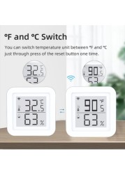 Tuya WiFi Temperature Humidity Sensor With LCD Screen Indoor Thermometer Hygrometer Smart Life Thermometer Alexa Google