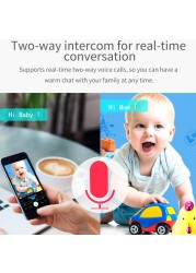 The smart camera to monitor the baby during sleep with Wi-Fi, high quality, with cloud storage, detects the movement and sounds of the child by sending messages to the phone, with infrared night vision, full glass lens, high-resolution sound and sound