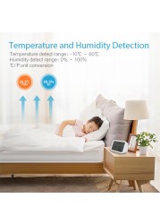 Tuya WiFi ZigBee Temperature Humidity Sensor Lux Light Indoor Humidity Detector Thermometer with LCD Screen Work Tuya Hub