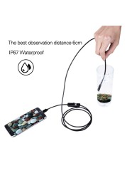 7mm Endoscope Camera Waterproof Mini 1M Soft USB LED Micro Endoscope for Car 6 LEDs Adjustable Sewer Camera Android/PC