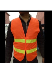 Reflective Fluorescent Vest Yellow Orange Safety Outdoor Running Safety Ventilation High Visibility