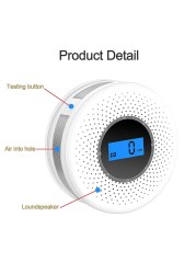 Combined Smoke Detector Carbon Carbon Monoxide Detector With Display , Smoke CO Sensor Alarm Detector 2 in 1 2021 New