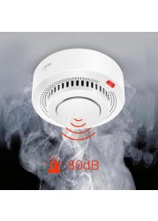 Tuya Zigbee Smoke Detector Fire Protection Standalone Alarm Sensor Battery Operated Smart Life Push Alert Home Security