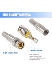 2pcs/5pcs/10pcs BNC JR-B25 Male Welding BNC Connector For Security Cctv Camera System Wired Cctv Camera Security System