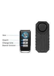 Elecpow Remote Control Bike Alarm 113dB Motorcycle Electric Bicycle Security Anti-theft Reminder Vibration Warning Alarm Sensor