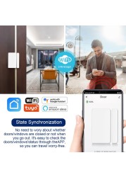 Abuess Tuya Smart Home WiFi Door Sensor Open Door Security Detector Protection Home Security Alarm System Alert Security Alarm