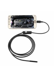 1M 7mm Endoscope For Androids Phone Computer Combo Dimmable Industrial Endoscope Pipe Auto Repair Waterproof Meter Endoscope