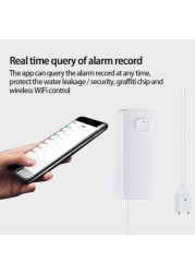 WiFi Water Leak Alarm Standalone Tuya Home Alarm Water Leak Sensor Flood Detector Security Alarm System Notification Phone