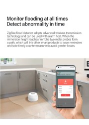 ZigBee Tuya Water Level Detector Leak Sensor Alarm Leak Detector Smart Life APP Flood Alert Overflow Security Alarm System