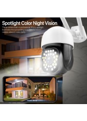 2022 5MP Wifi IP Camera Outdoor 1080P HD Wireless PTZ Camera Speed Dome CCTV Security Camera AI Auto Tracking Video