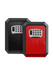 Password Key Box Lock Wall Mounted Zinc Alloy Weatherproof Key Box 4 Digits Combination Key Box Lock Storage