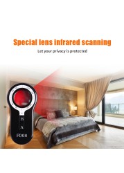 Hotel Infrared Camera Detector Anti-Spy Shooting Anti-Tapping Wireless Precision Alarm Detector LED Light GPS Detection