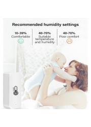 Aubess Smart Zigbee Temperature Humidity Sensor Indoor Thermometer Humidity Home Alarm System for Tuya Smart Life Alexa