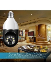 2.4G WiFi E27 Bulb Security Camera Night Vision Full Color Automatic Human Tracking 4X Digital Zoom Video Security Screen