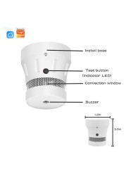 Tuya wifi/zigbee smoke alarm standalone smoke detector sensor fire protection smart home protection system firefighters fire