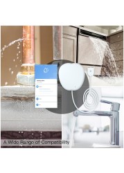 Tuya WiFi Smart Water Leak Sensor Water Leak Sensor Detector Flood Alert Bypass Waterproof APP Remote Control Home Security