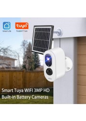 3MP Solar Camera WiFi Outdoor Street Wireless Security Camera 3.3W Solar Panel Powered Bullet Mini Camera Tuya APP