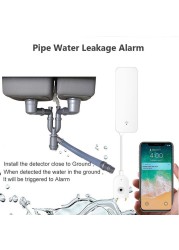 Tuya Wifi Smart Water Leakage Detector Water level Sensor Water Leak Alert Smart Life Remote Control Home Security Alarm System