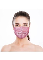 10-100pcs Bronzing Disposable Face Mask 3ply Reflective Non-woven Protective Masks Unisex Mouth Mask Mascarillas Masque Mascaras