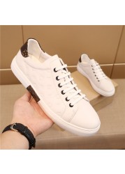 High quality men's leather shoes luxury brand casual and comfortable men's shoes lace-up fashion flat shoes sneakers