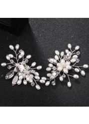 2pcs/pair Elegant Fashion Rhinestone Pearl Shoes Clips Female Flower Dress Hat Wedding Party High Heels Charm Ornaments