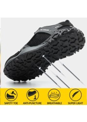 All seasons anti-smashing steel cover men's safety shoes fashion casual wear breathable safety protective work shoes