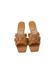 VALLU High Quality Full Leather Classic Thin Strap Mix Fashion Brand Outdoor Beach Slippers