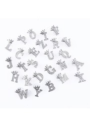 Free Shipping High Quality Metal Croc Shoe Charms Crown Letter Clog Bling Butterfly Rhinestone Embellishment Accessories