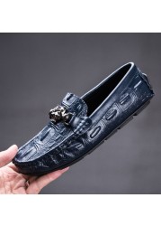 2021 shoes man 100% genuine leather man flat shoes loafers slip on flat shoes moccasins man driving shoes