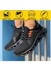 Breathable wear safety shoes to help men in casual safety shoes anti-smashing stab safety shoes for training