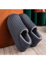 Hot Waterproof Non-slip Home Slippers Men Winter Warm Women Indoor Non-slip Ladies Soft Slippers Memory Foam Couples Shoes