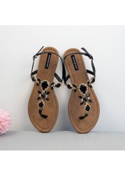 2022 summer casual shoes fashion women gladiator sandals rhinestone simple out sandals comfortable flat buckle shoes woman