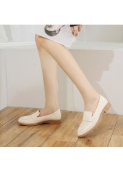 Taoffen New Arrivals Flat Shoes For Women Real Leather 2022 Ins Summer Shoes Ladies Daily Vacation Ladies Footwear Size 34-40