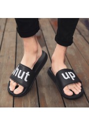 Men's slides summer breathable non-slip soft home sandals couple open-toed fashion outdoor non-slip sandals beach slippers