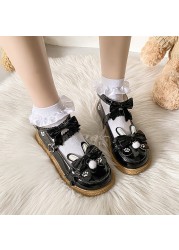 Rimocy Patent Leather Mary Janes Shoes Woman Beautiful Ankle Strap Lolita Shoes Women Soft Bottom Platform Jk Harajuku Flats