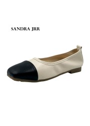 Sandra JRR New Promotion Patchwork Loafers Flat Heel Shoes Ballet Flats Women Casual Holiday Walking Shoes