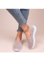 Breathable Mesh Couple Casual Shoes Anti-Slip Soft Sole Women's Sneakers Light Trend Running Shoes Flat Mesh Single Shoes