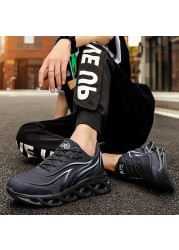 Men's Flame Printed Sneakers High Quality Mesh Weave Comfortable Running Shoes Men Sneakers Breathable Sneakers