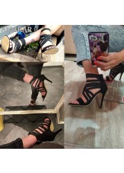 sexy ladies peep toe high heel shoes women sandals 2021 zipper high heels new fashion summer women pumps