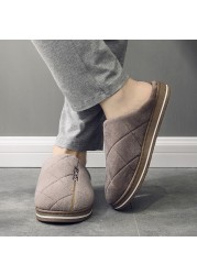 Men's fur sandals, soft cotton indoor shoes, size 36-45, non-slip winter shoes, unisex