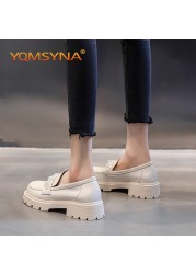 YQMSYNA Loafers Women Luxury Comfortable Thick Bottom Square Heel Round Toe Lady Shoes Fashion Appliques Party Pumps W02