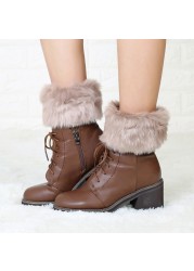DIY Shoes Accessories Knitting Wool Keep Warm For Shoes Elastic Foot Protection Socks Foot Warming Winter Boot Cuffs